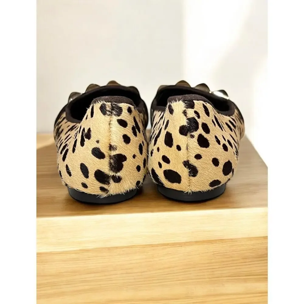 Tory Burch Asher Pony Hair Leopard Ballet Flat Size 7M